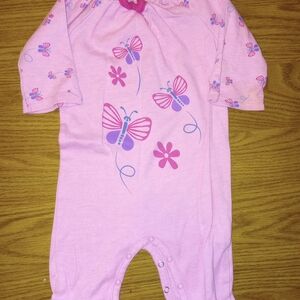Pink Butterfly Kids One Piece